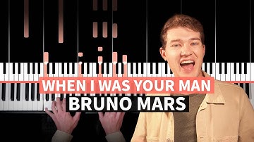 When I Was Your Man - Bruno Mars - PIANO TUTORIAL (accompaniment with chords)