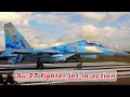 Sukhoi su 27 fighter jet in action  take off displays landing 