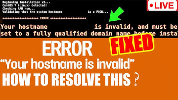 [🔴LIVE] Your Hostname is invalid error while cPanel installation. How to fix this issue?