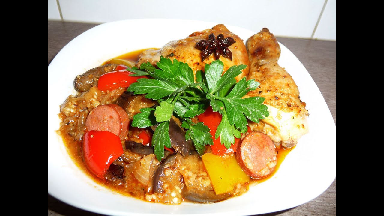 Тушёная курица с овощами и черносливом. Восточная кухня - очень вкусно!