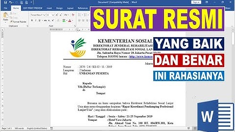Cara Membuat Surat Resmi Yang Baik dan Benar di Microsoft Word