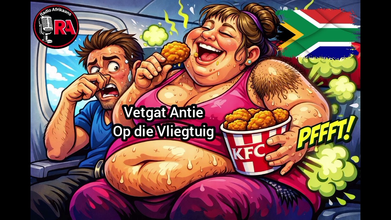 Vetgat Antie op die vliegtuig. Radio Afrikaans.