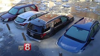Ice jams cause flooding concerns, road closure