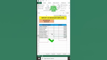 import All Manager Employee and salary #shorts #excel #exceltips #msexcel #exceltutorial #viral