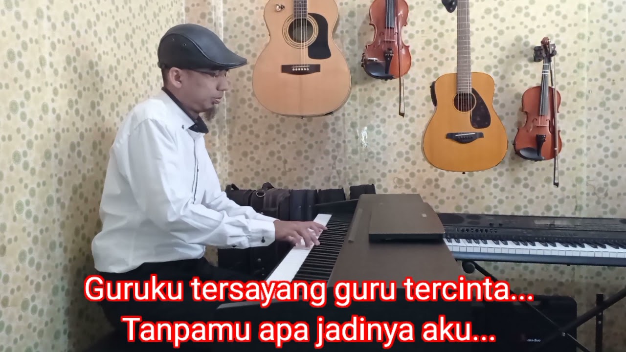 Guruku Tersayang - Melly Goeslow (karaoke+lirik) Do = F mayor. Live piano karaoke version