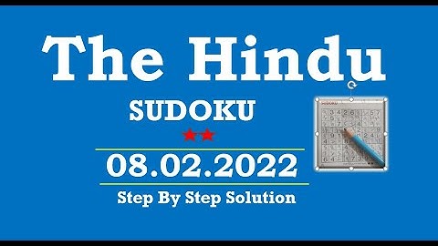 The Hindu  Sudoku Feb 08, 2022 - 2 Star - The Solution