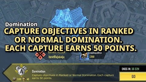 Capture Objectives Objectives in Ranked or Normal Domination. Each Capture Earns 50 points
