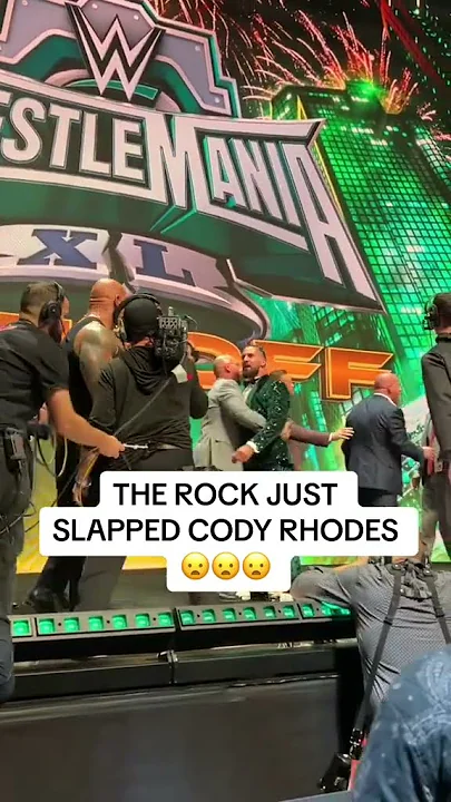 The Rock really just slapped Cody Rhodes 😦 #shorts #wwe #codyrhodes
