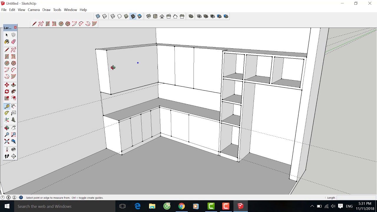 Hướng Dẫn Sketchup, Bài 8: Vẽ Tủ Bếp, Thiết Kế Tủ Bếp Cho Gia Đình - Youtube