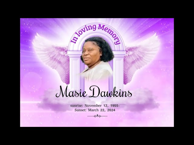 Funeral service for the late Masie Dawkins class=