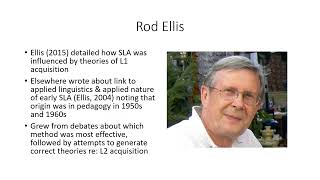 Lecture 1 A Brief Early History of SLA