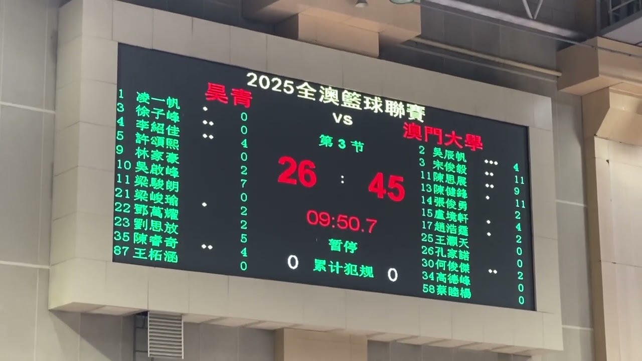 昊青 vs 澳門大學 (2025年度澳門籃球聯賽公開組決賽) 全場精華