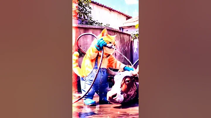 Watch the video about Hey Garmi 😁😁The cat is bathing the buffalo.🤭#catlover #cat#short