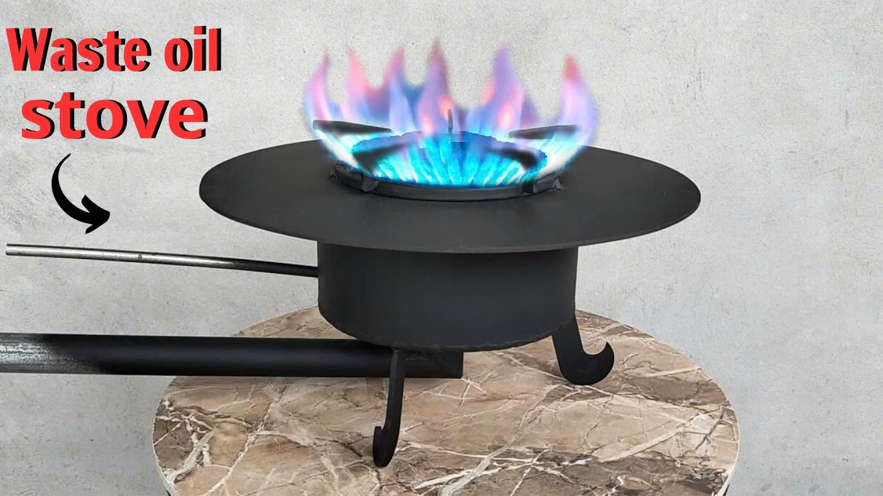 How to turn waste oil into infinite blue flame, Super efficient waste ...