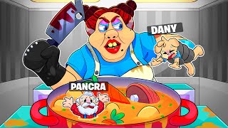 ¡NO me COCINES PORFAVOR!😭ESCAPA de la COCINERA MALVADA🔪👨‍🍳😡 ROBLOX con PANCRACIO y PERMON