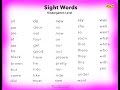 Learn Kindergarten English Sight Words ~ You Tube ~