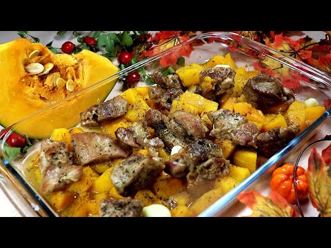 🍁ТЫКВА с индейкой🍁Вкусное блюдо на ужин🍁PUMPKIN with Turkey