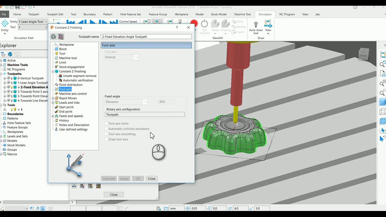 PowerMill   Tool Axis Def Options