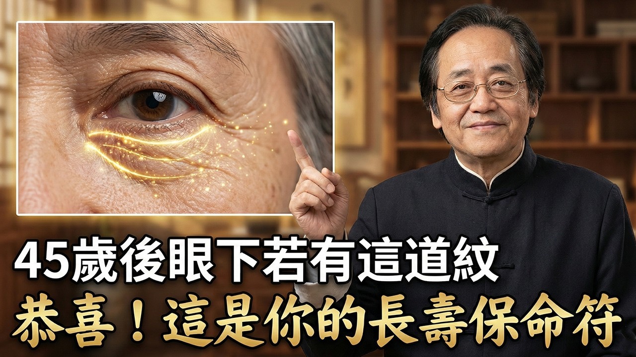 倪海廈：45歲後必看！眼下長出這條「陰德紋」，是閻王爺給你的長壽保命符！親授「懸針轉角」改運秘法。#倪海廈#陰德紋#長壽秘訣#改運#懸針紋
