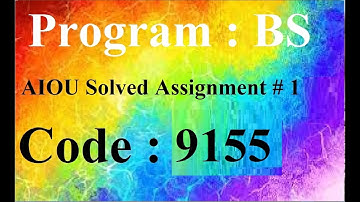 AIOU Code 9155 Solved Assignment No 1 Spring 2024 | Baloch Academy