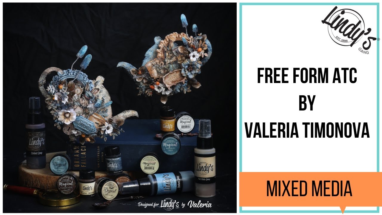 Free Form ATC with Lindy’s Magicals and Sprays by Valeria Timonova
