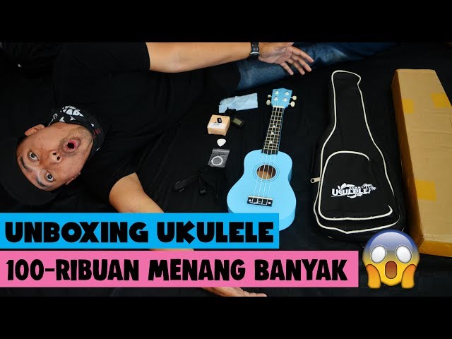 GOKIL!! 100-Ribuan Dapet Banyak | Unboxing Ukulele Bonus Tas Tuner Senar Strap dll. class=