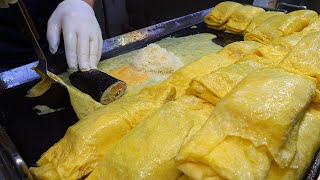 줄서서 먹는 계란말이 김밥 / rolled omelet gimbap - korean street food