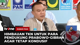 TKN Prabowo-Gibran Melarang Pendukung untuk Menggelar Demo Jelang Putusan MK | Kabar Pagi tvOne