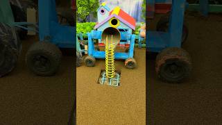 😱 Amazing Mini Tractor Making Cement Pillar | DIY Real Working Construction Machine 🚜 #shorts