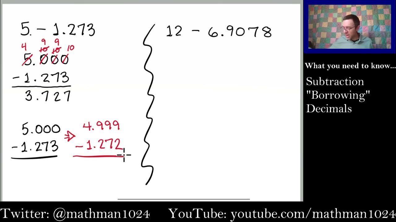 Math Hack Subtracting a Decimal from an Integer YouTube