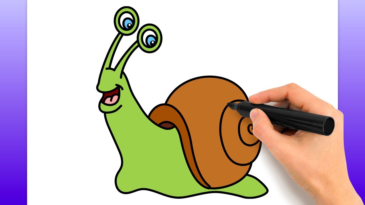 Cómo Dibujar Un Caracol Fácil Tutorial De Dibujo Paso A