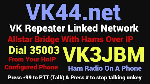 VK Repeater linked Network On Hams Over IP VoIP Network Ham Radio On A Phone VK3JBM