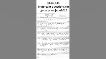 BEGE-141#important questions #Understanding prose #ignou exam.june 2025