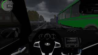 City Car Driving (v1.5.9) Lada Vesta Turbo | Street racing screenshot 2