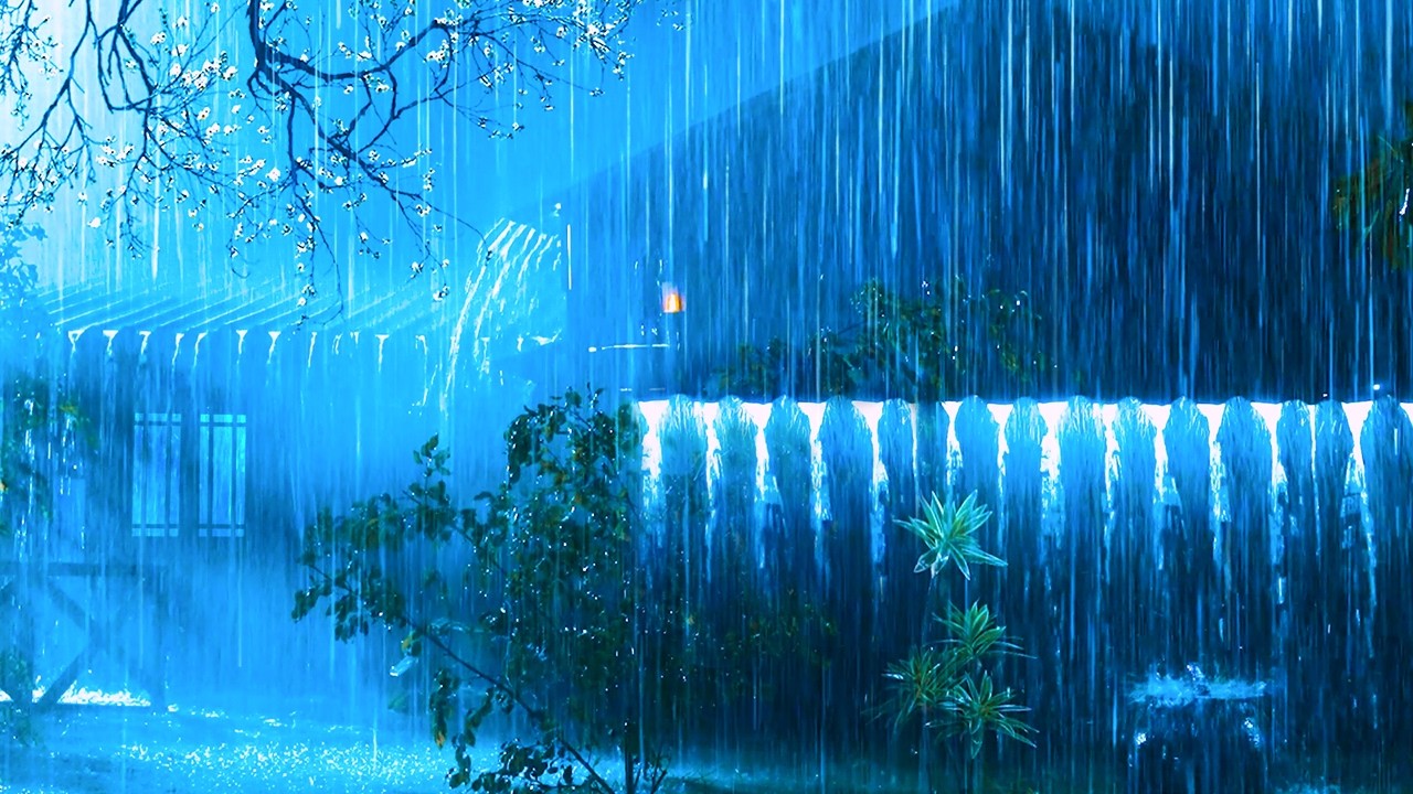 Beat Stress and Sleep Comfortably with Torrential Rain & Intense Thunder on a Tin Roof at Night