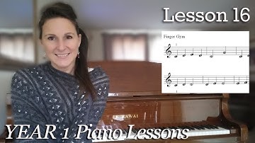 Lesson 16 Finger Gym #4 | Free Beginner Piano Lessons - [Year 1]  Lesson 1-16