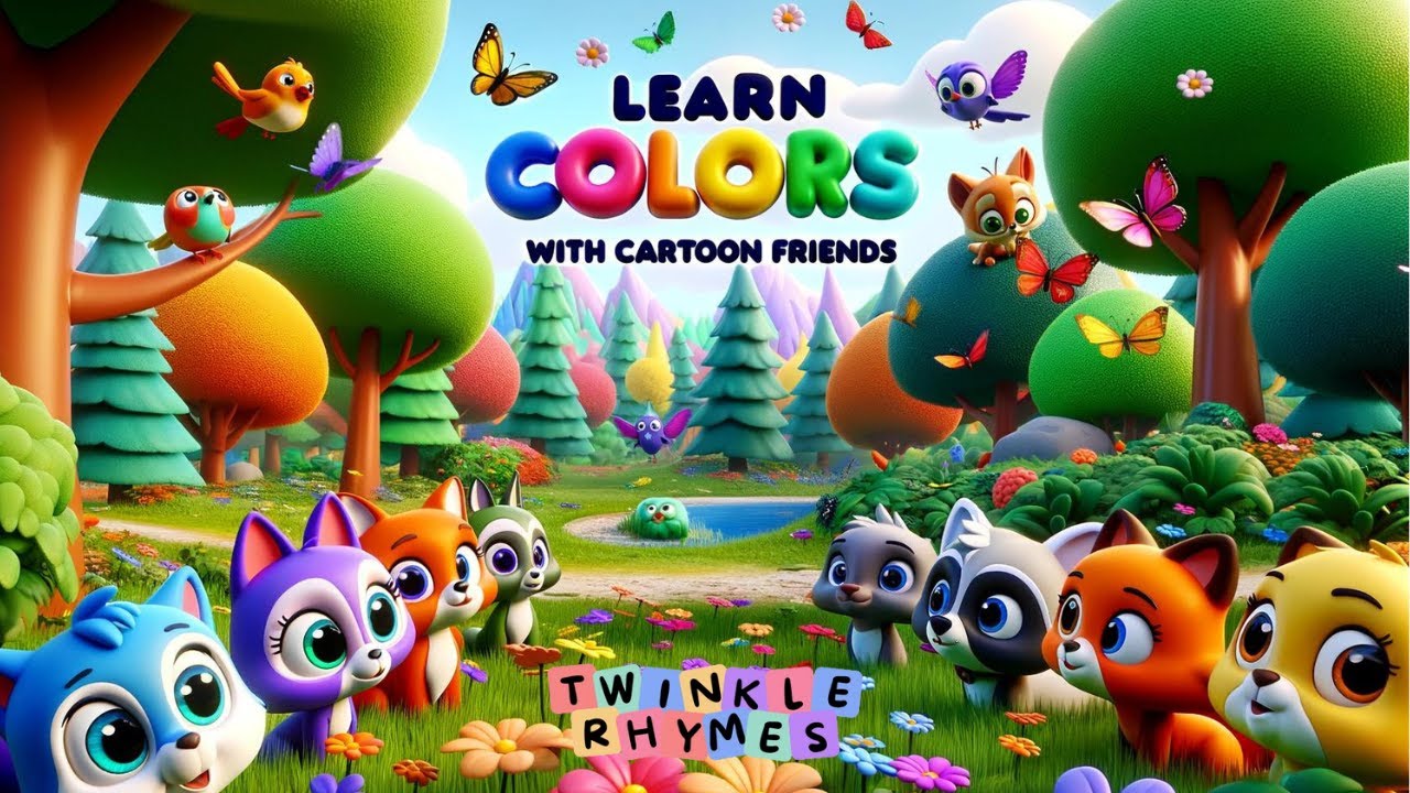Learn Colors with Cartoon Friends | Fun 3D Animated Nursery Rhyme for ...