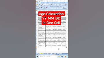 🔥Years, Months, and Days in One Cell | Age Calculation 💯 #excel #shorts #ytshorts