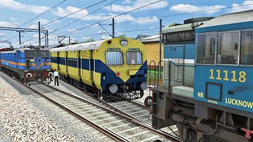 Three Trains at Same Track Due To Track Fault :- Emergency STOP :-: Train Simulator