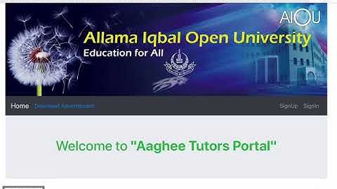 AIOU tutorship complete guide of signup, sign in and create profile