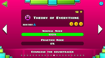 [Geometry Dash] Level 12 : Theory of Everything 100% Complete (All Coins) [4K]