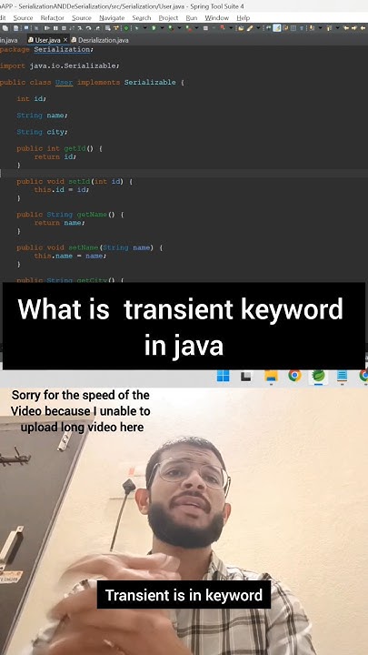 Transient keyword in java #springboot #microservices #kafka #coding # ...