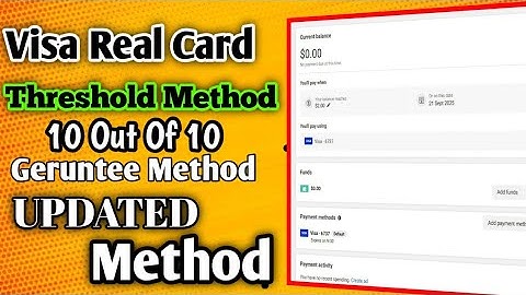 Facebook Autopay Update Method! Visa Real Card Threshold UPDATE Method 2025 !Update Threshold Method