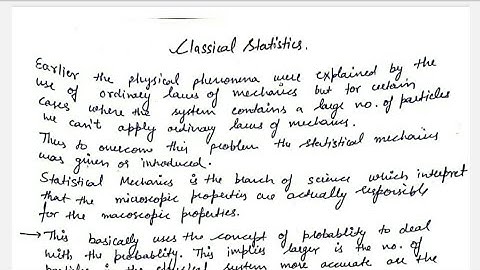 Classical Statistics, Unit - 1 | Statistical Mechanics | Semester - 6 | B.Sc.(H) Physics, DU