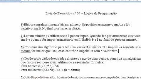 Exercício 2 - Lógica de Programação (VisuAlg)