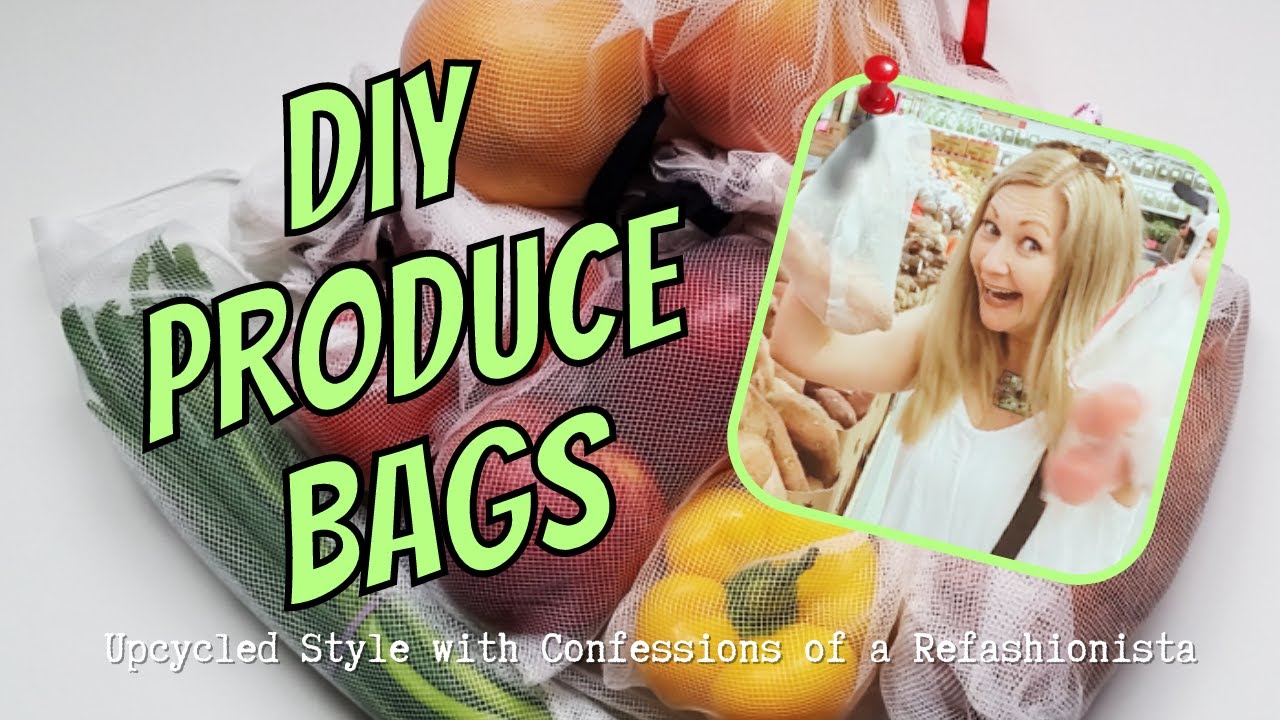 Plastic Free ♥ Upcycled No waste DIY Produce Bags - YouTube