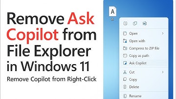 How to remove Ask Copilot from File Explorer | How To Disable Copilot in File Explorer Windows 11