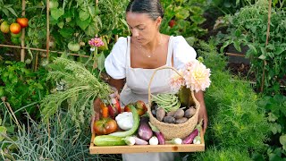 #35 TOUR MY SUMMER VEGETABLE GARDEN | Harvesting &amp; Cooking (Countryside Life)