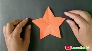 Cara Membuat Bintang dari Kertas Origami, ' SEKALI POTONG' sisi sama semua