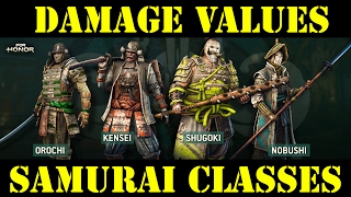 All damage values for Samurai Classes, a Visual Guide - For Honor